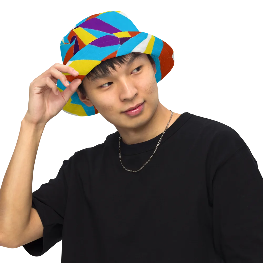 Chromatic Pinwheel on Reversible Bucket Hat — Front Inside