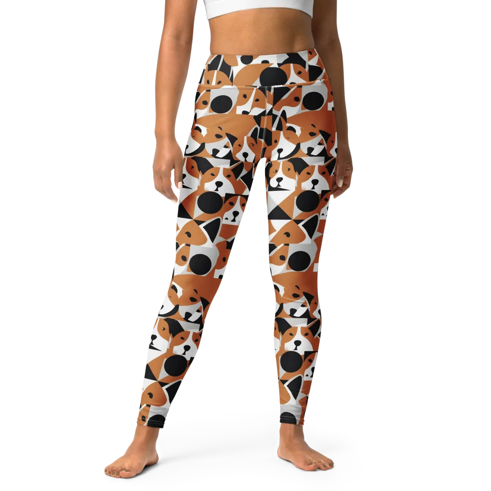 Copper Canine Circuit on Yoga Leggings — Front