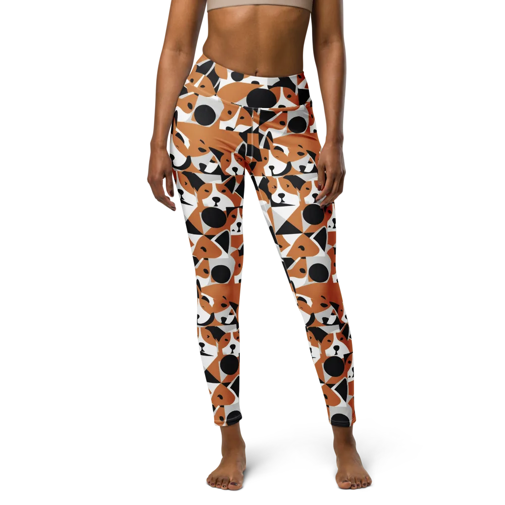 Copper Canine Circuit on Yoga Leggings — Front