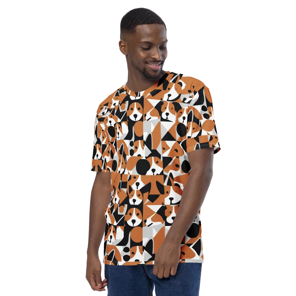 Copper Canine Circuit on Men's Crew Neck T-Shirt — Left