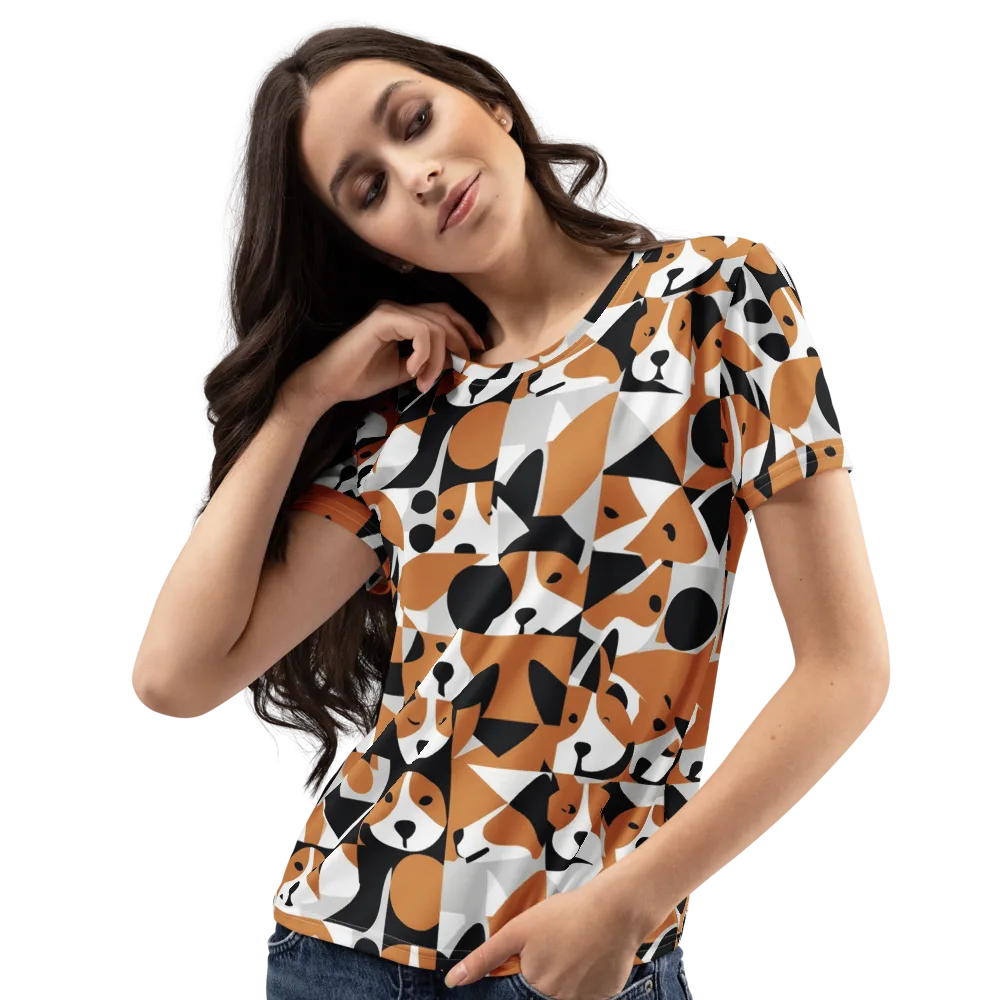Copper Canine Circuit on Women's Crew Neck T-Shirt — Left Front