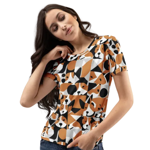 Copper Canine Circuit on a Women's Crew Neck T-Shirt