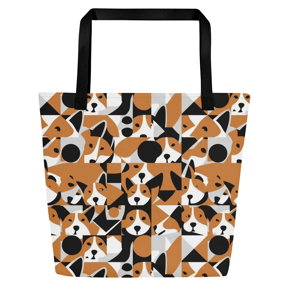 Copper Canine Circuit on Large Tote Bag W/ Pocket — Front