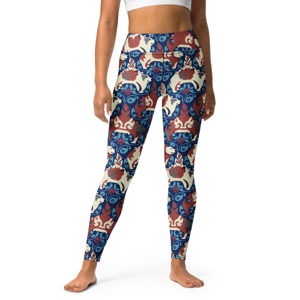 Foxglove Folklore on Yoga Leggings — Front