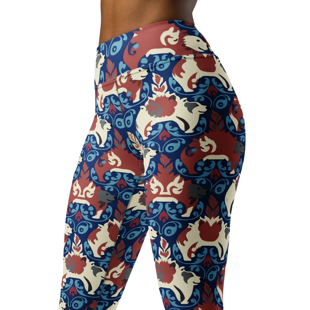 Foxglove Folklore on Yoga Leggings — Left Front