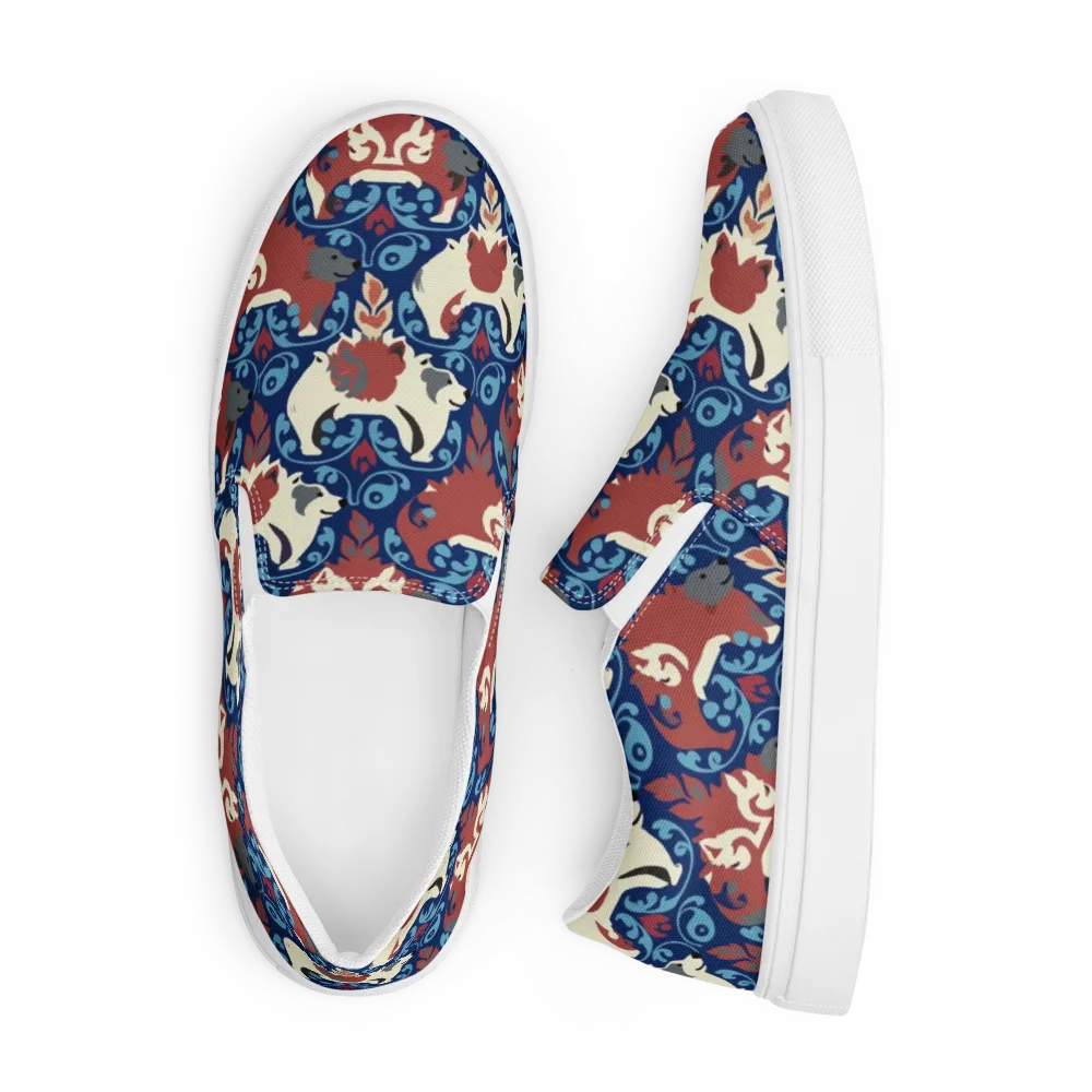 Foxglove Folklore on Men's Slip-On Canvas Shoes — Front