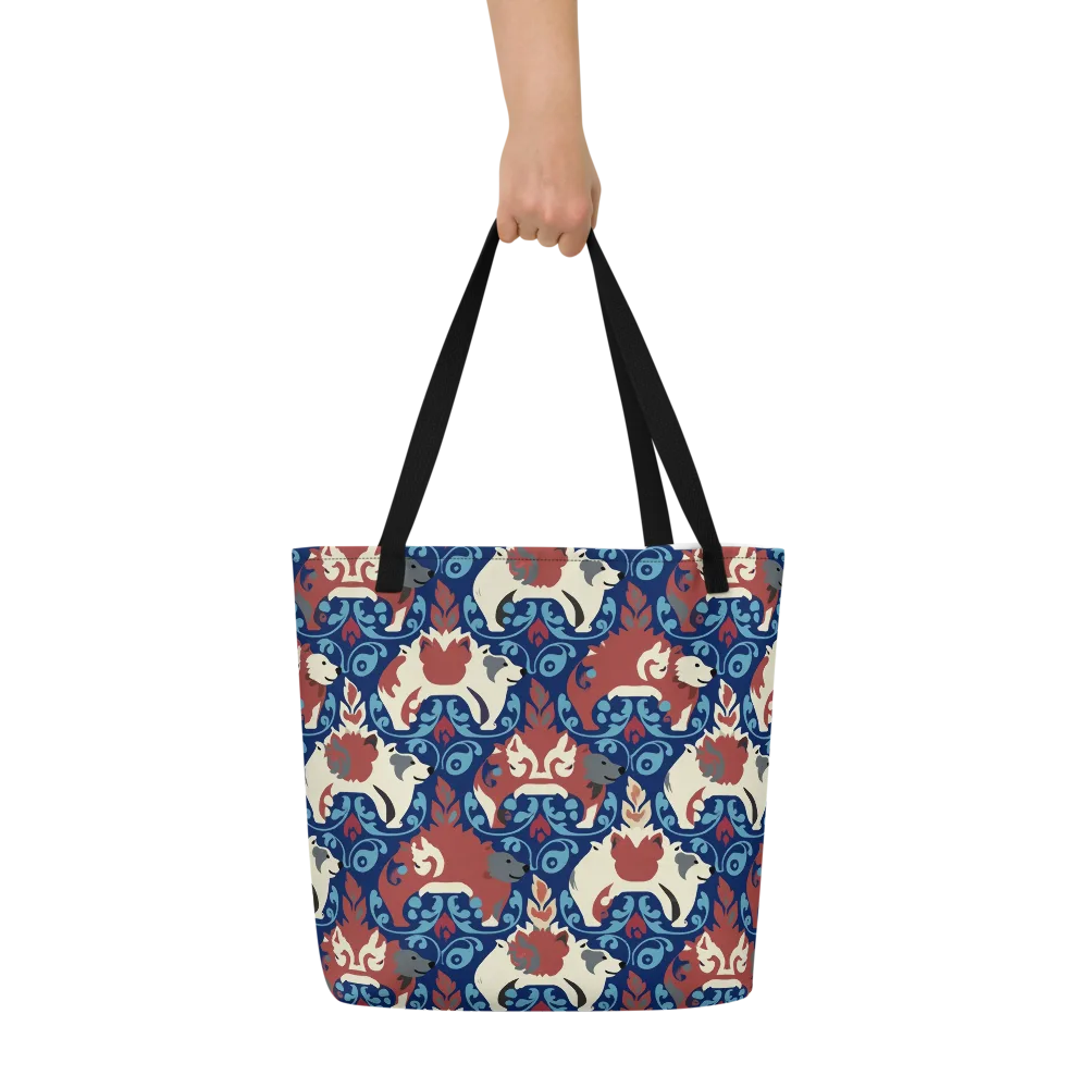 Foxglove Folklore on Large Tote Bag W/ Pocket — Front