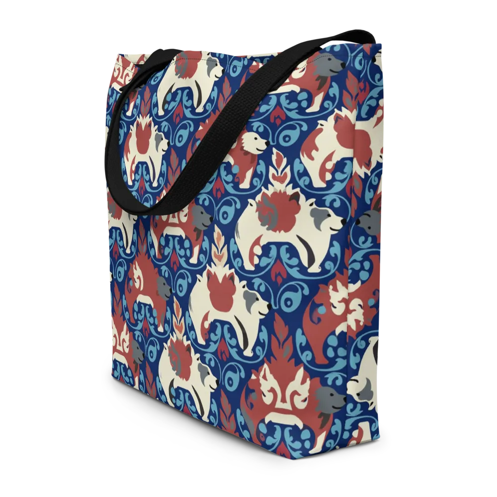 Foxglove Folklore on Large Tote Bag W/ Pocket — Front