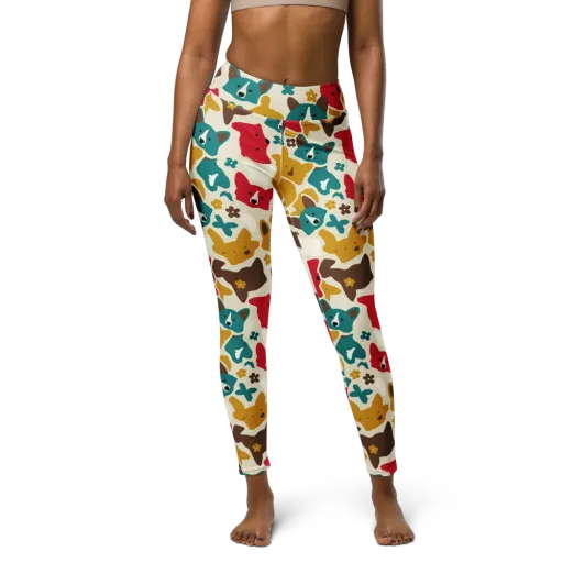 Foxglove Pals on a Yoga Leggings