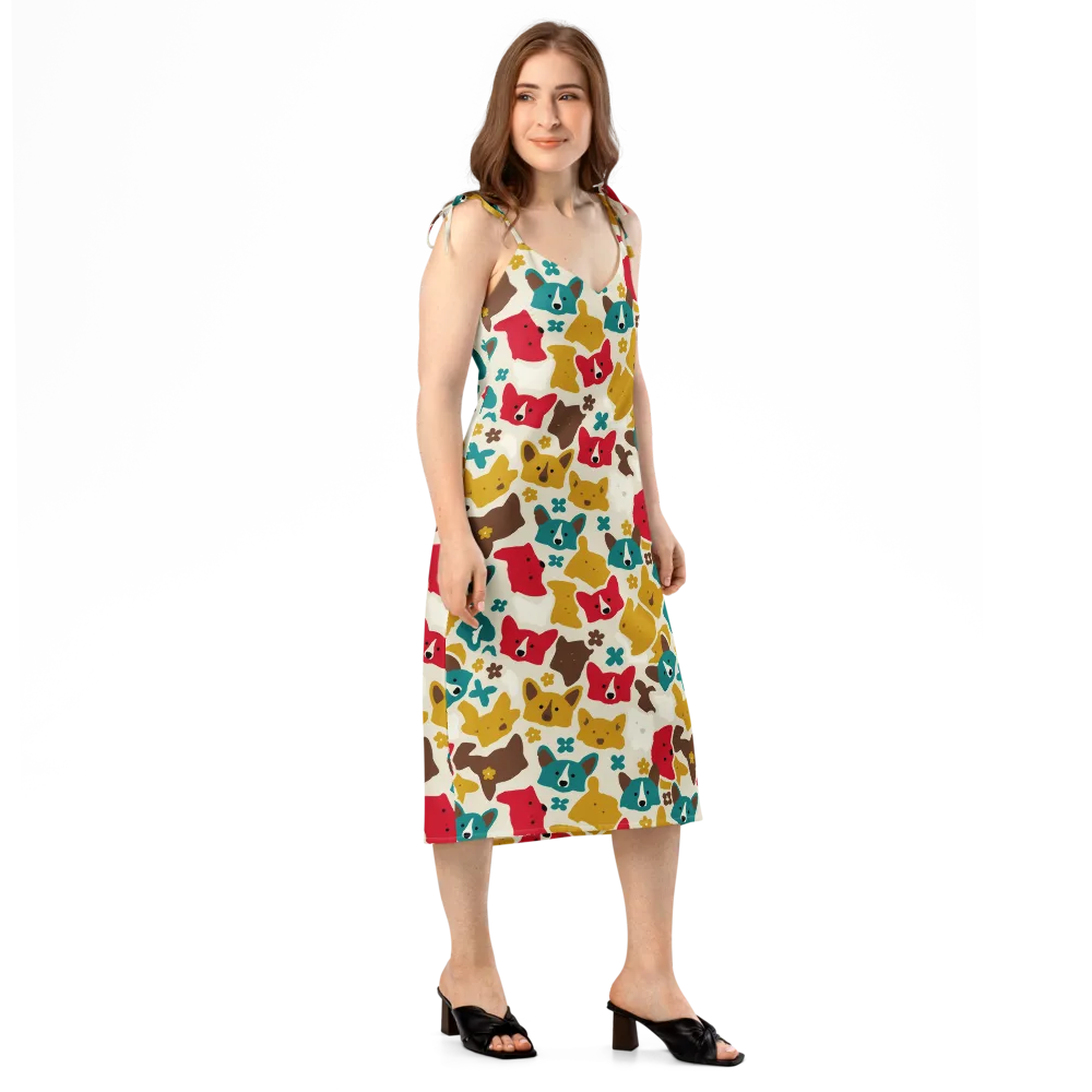 Foxglove Pals on Slip Dress — Right Front