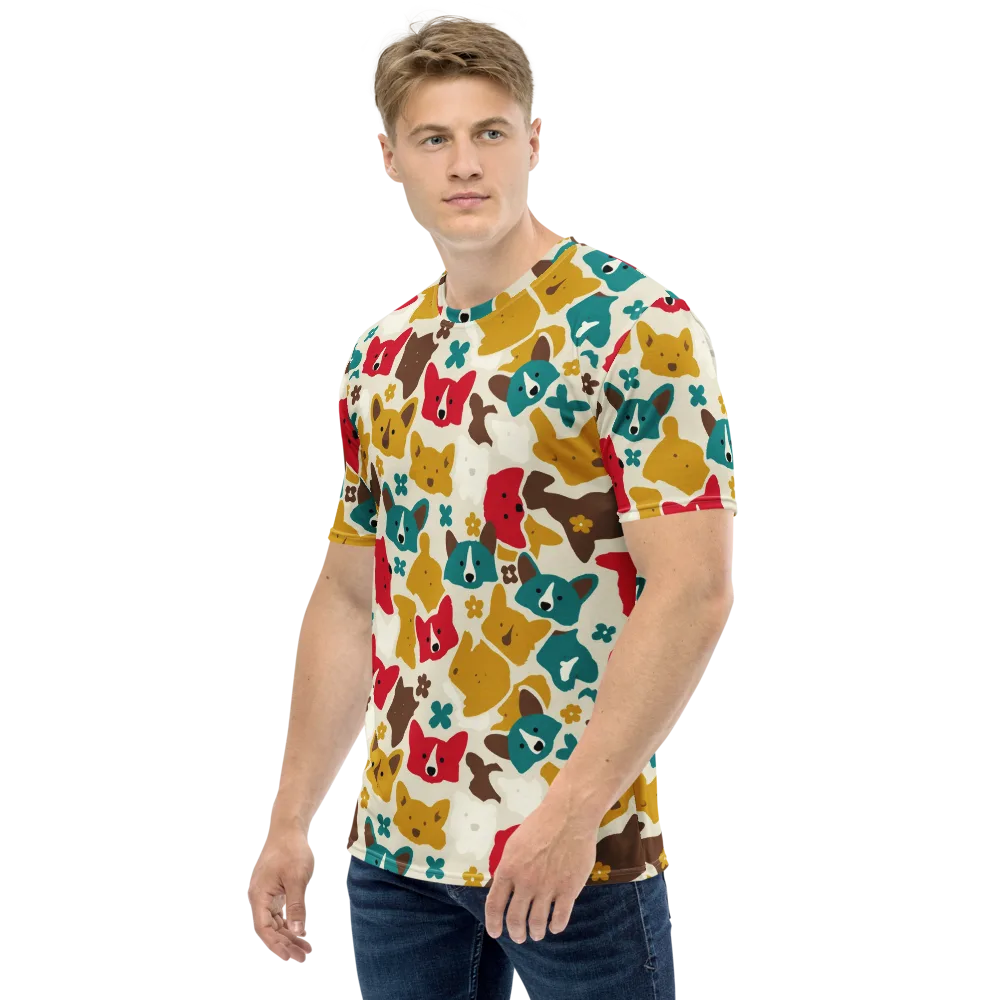 Foxglove Pals on Men's Crew Neck T-Shirt — Left