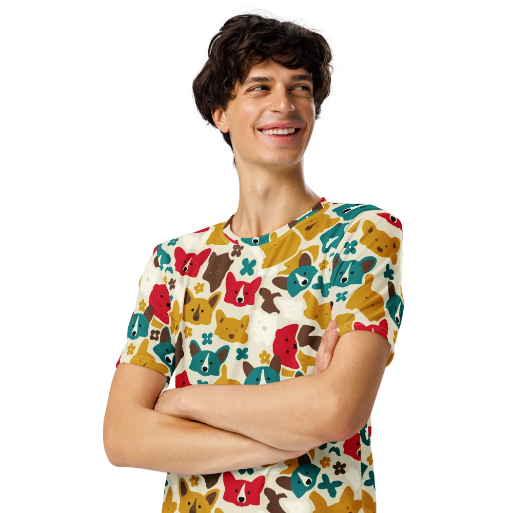 Foxglove Pals on Men's Crew Neck T-Shirt — Left Front