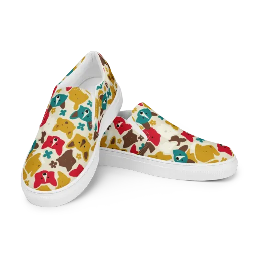 Foxglove Pals on a Men's Slip-On Canvas Shoes