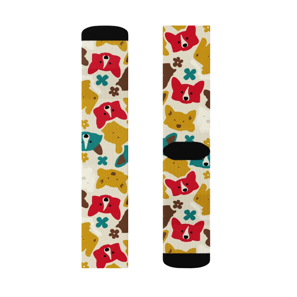 Foxglove Pals on Socks — Left Sock