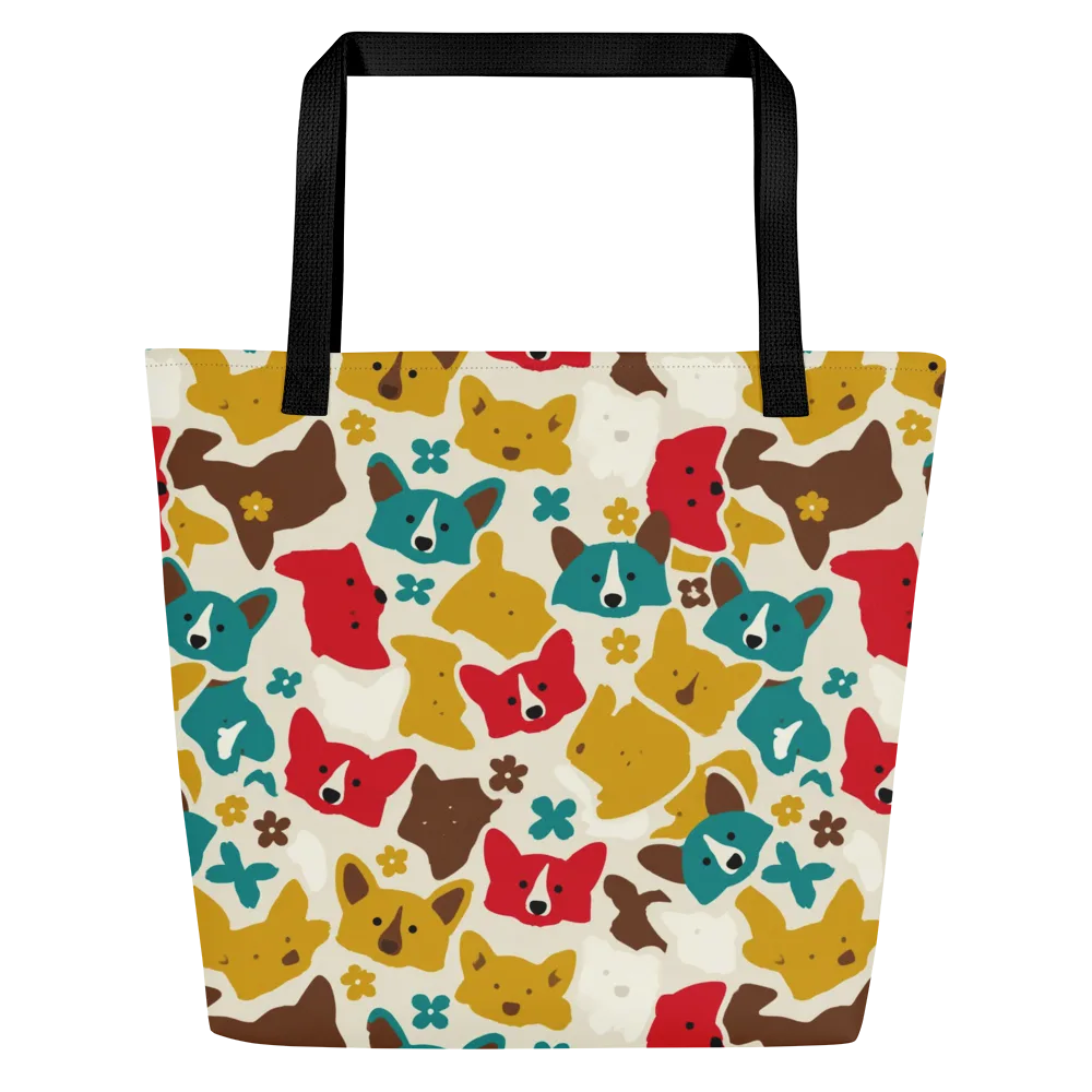 Foxglove Pals on Large Tote Bag W/ Pocket — Front