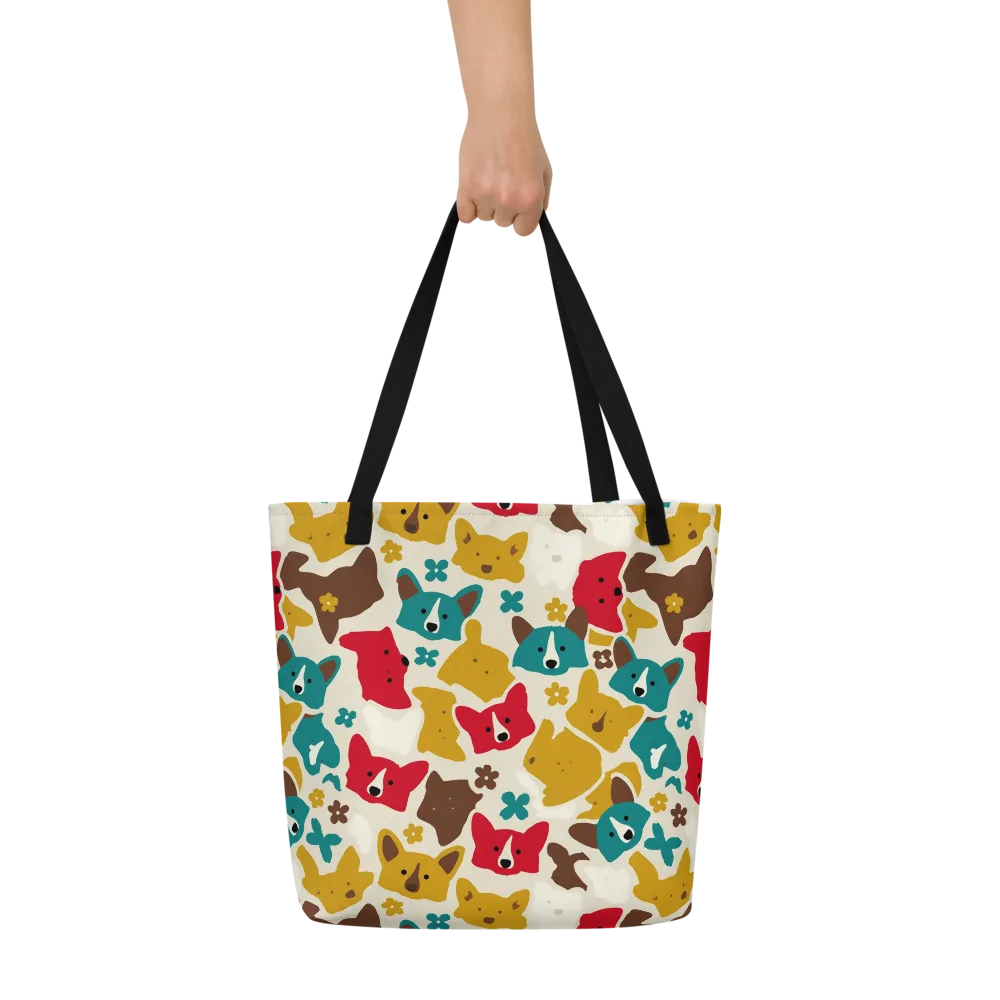 Foxglove Pals on Large Tote Bag W/ Pocket — Front