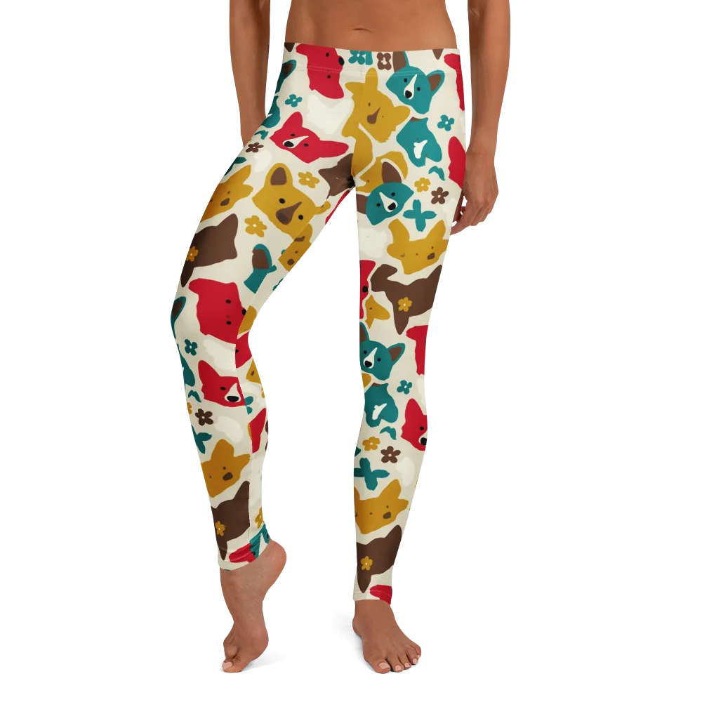 Foxglove Pals on Leggings — Front