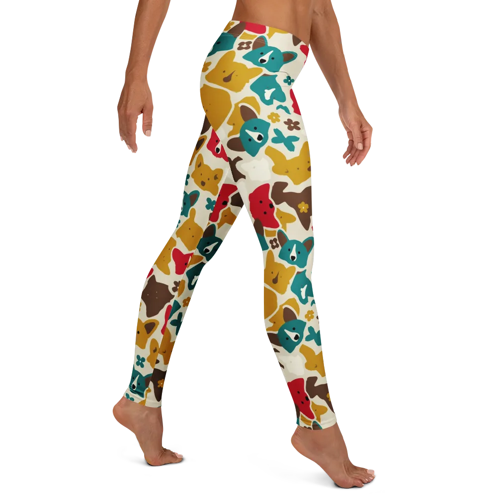 Foxglove Pals on Leggings — Right