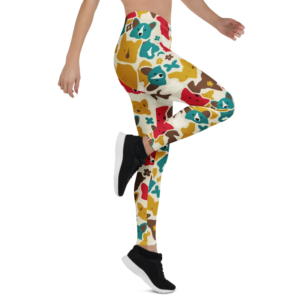 Foxglove Pals on Leggings — Right