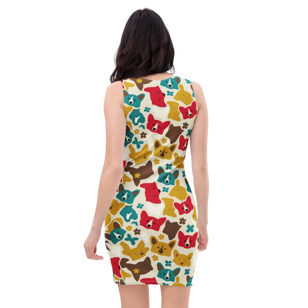 Foxglove Pals on Bodycon Dress — Back