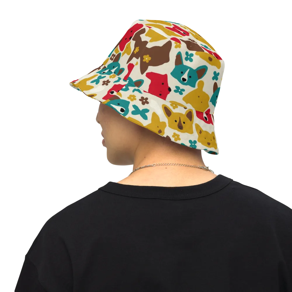 Foxglove Pals on Reversible Bucket Hat — Back Inside