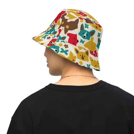 Foxglove Pals on a Reversible Bucket Hat