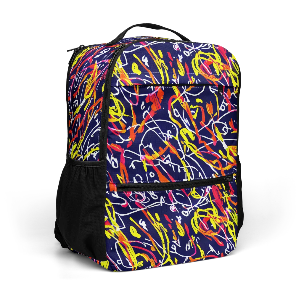 Neon Currents on Utility Backpack — Right Front