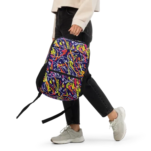 Neon Currents on a Utility Backpack