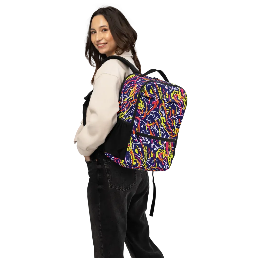 Neon Currents on Utility Backpack — Back