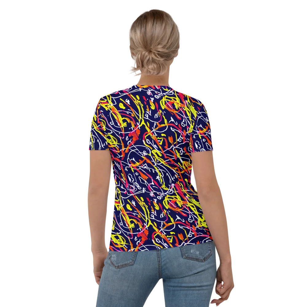Neon Currents on Women's Crew Neck T-Shirt — Back