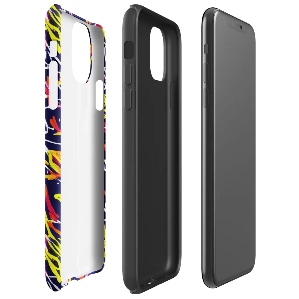 Neon Currents on Tough Case for iPhone® — Right