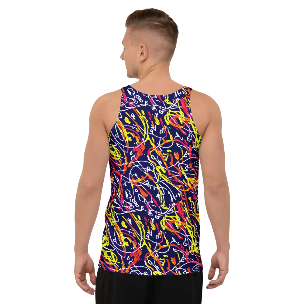 Neon Currents on Men's Tank Top — Back