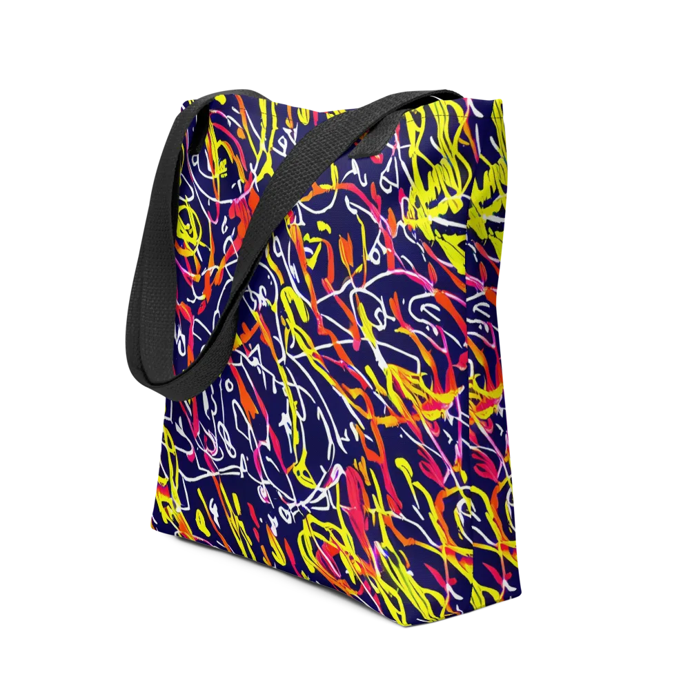Neon Currents on Tote Bag — Front