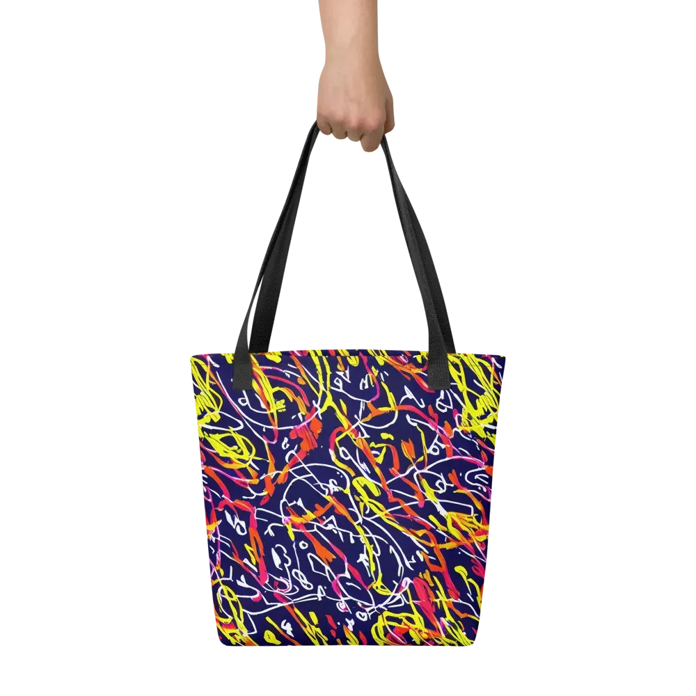 Neon Currents on Tote Bag — Front