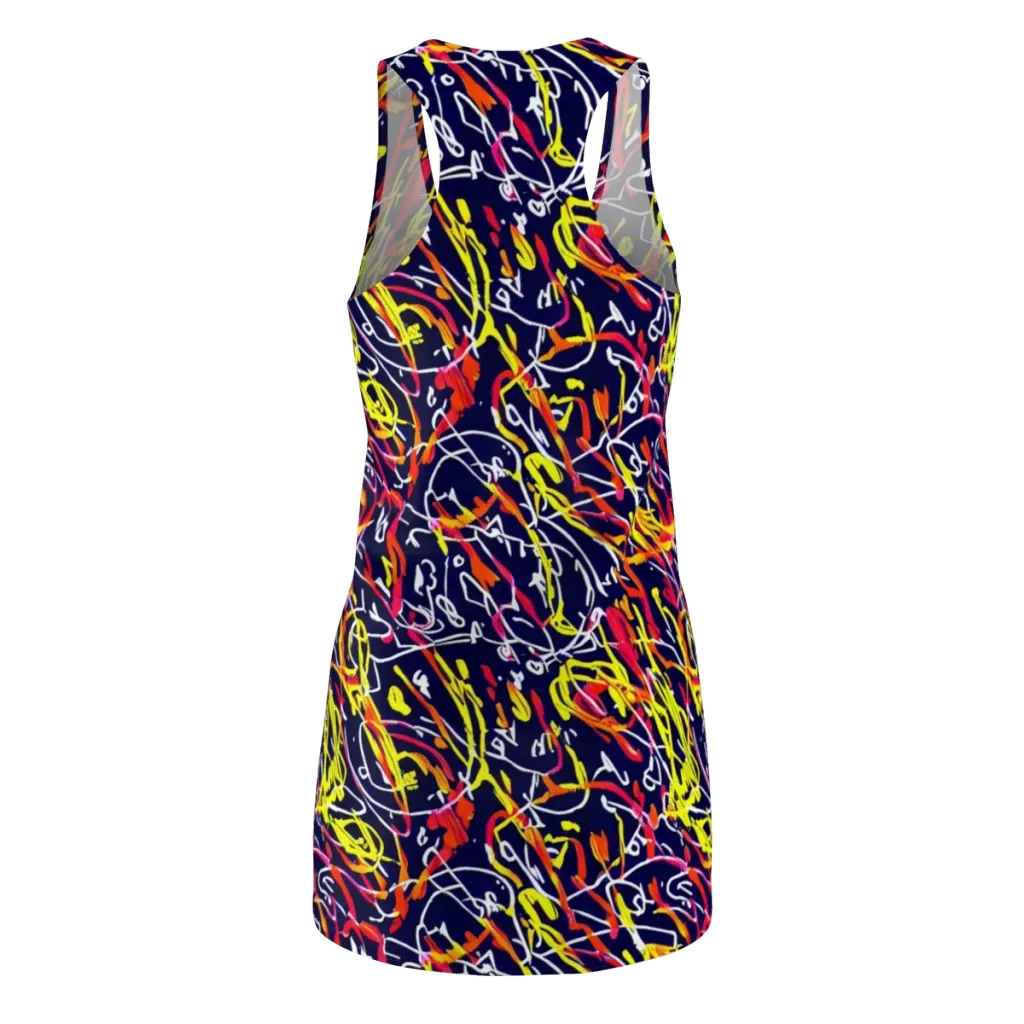 Neon Currents on Racerback Dress — Back