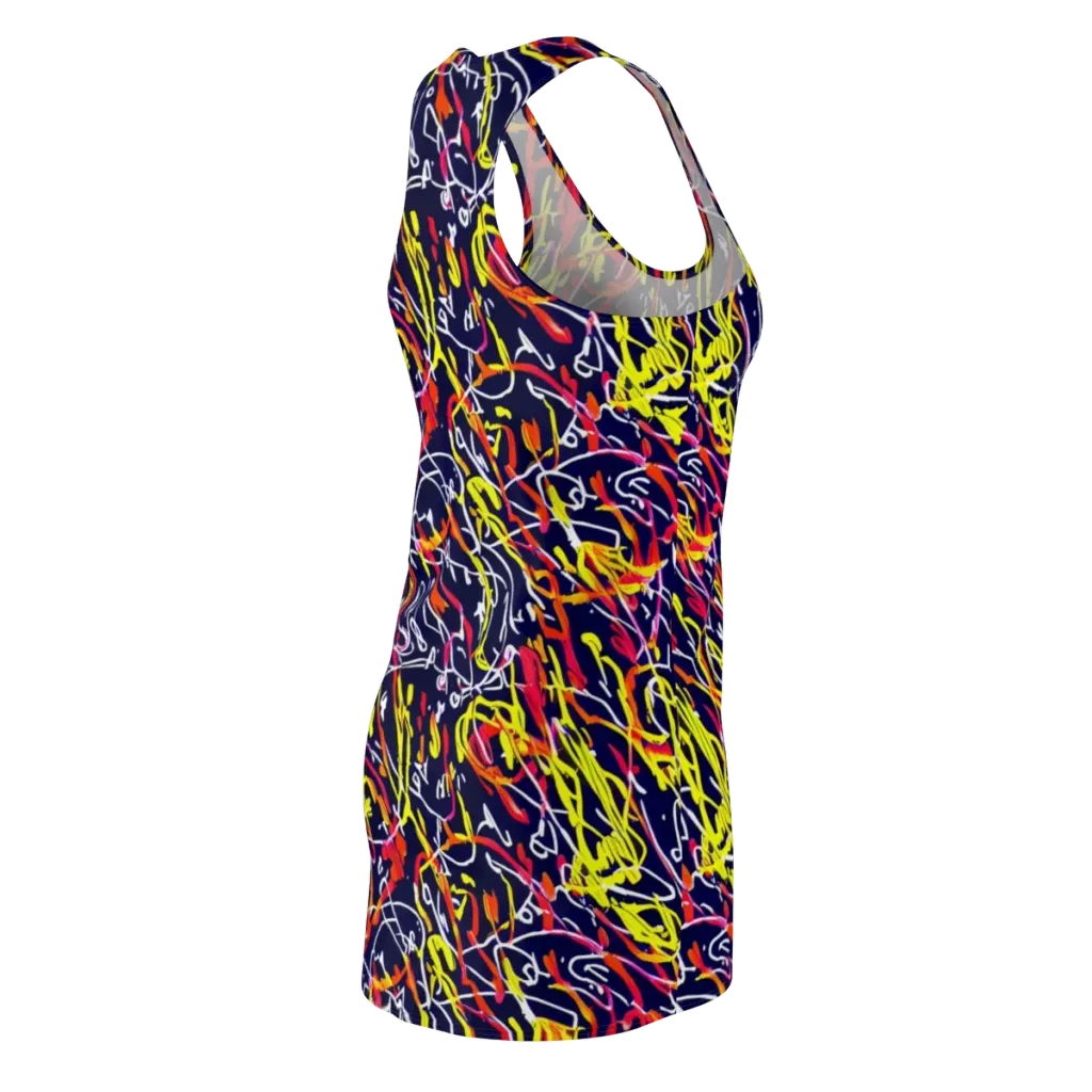 Neon Currents on Racerback Dress — Back Side