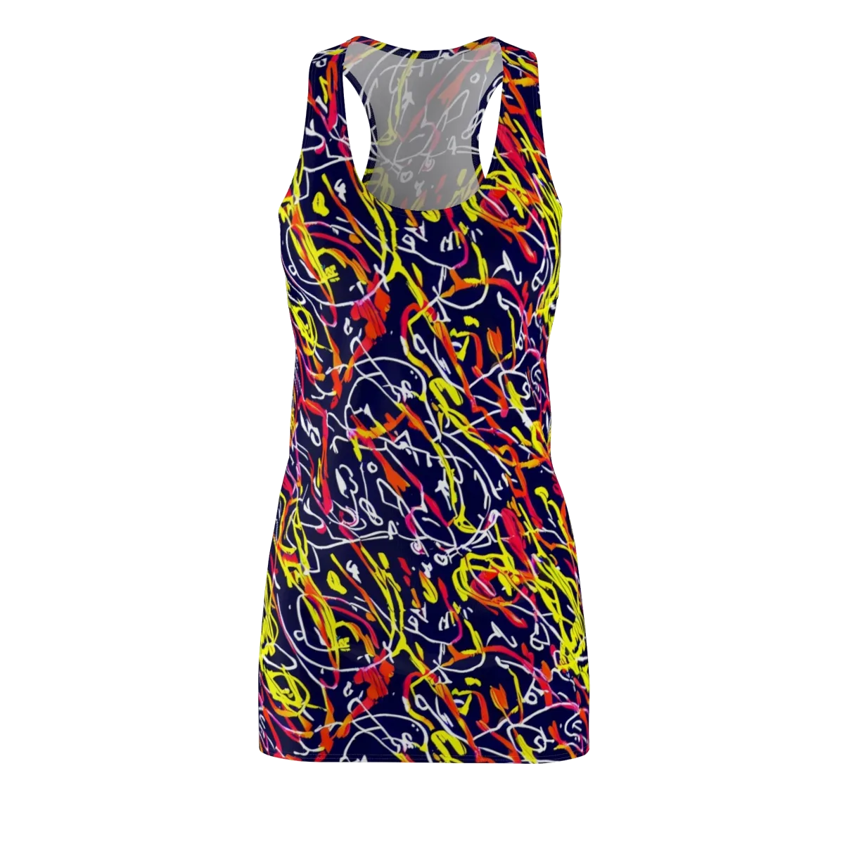 Neon Currents on Racerback Dress — Front