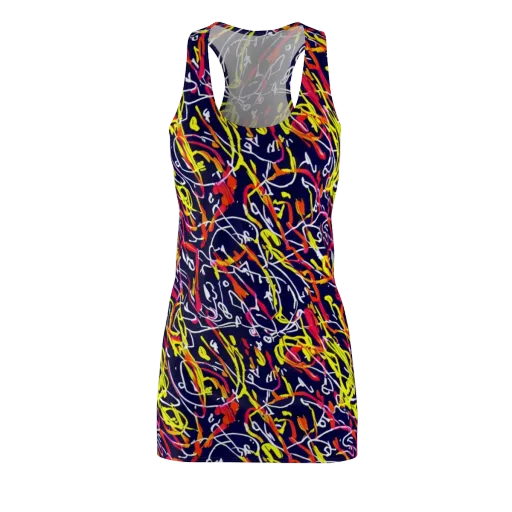 Neon Currents on a Racerback Dress
