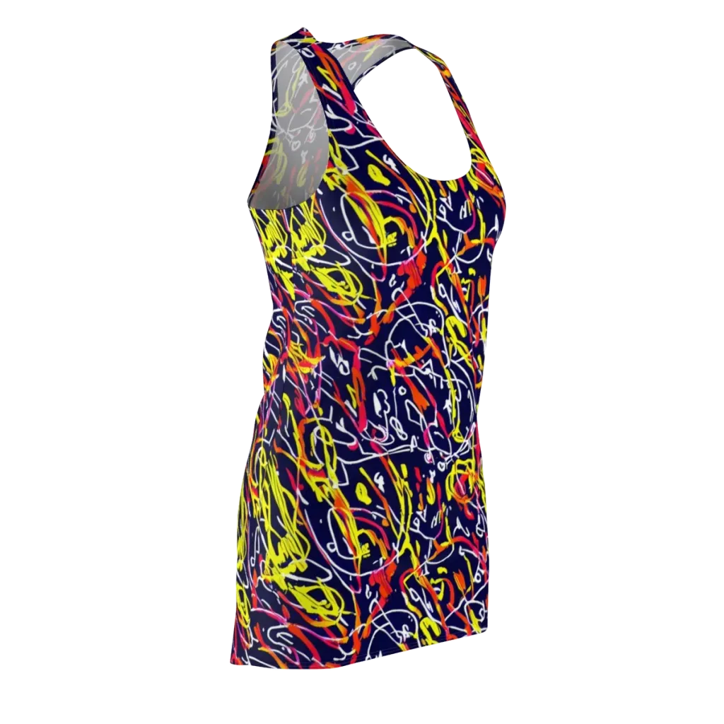 Neon Currents on Racerback Dress — Front Side