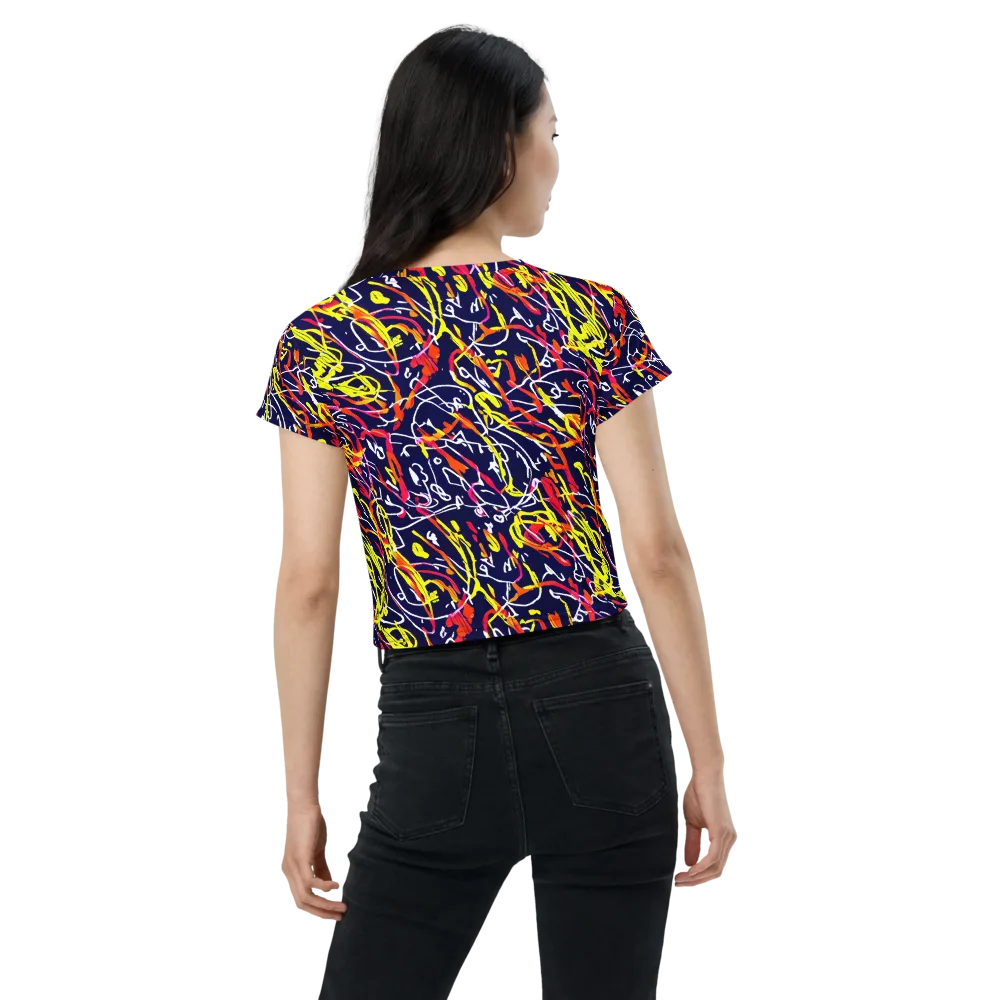 Neon Currents on Crop Tee — Back