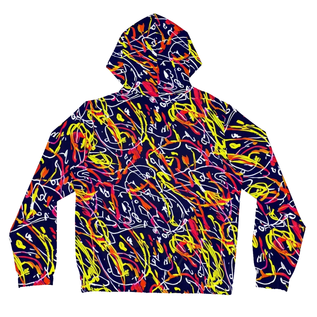 Neon Currents on Women's Full-Zip Hoodie — Back