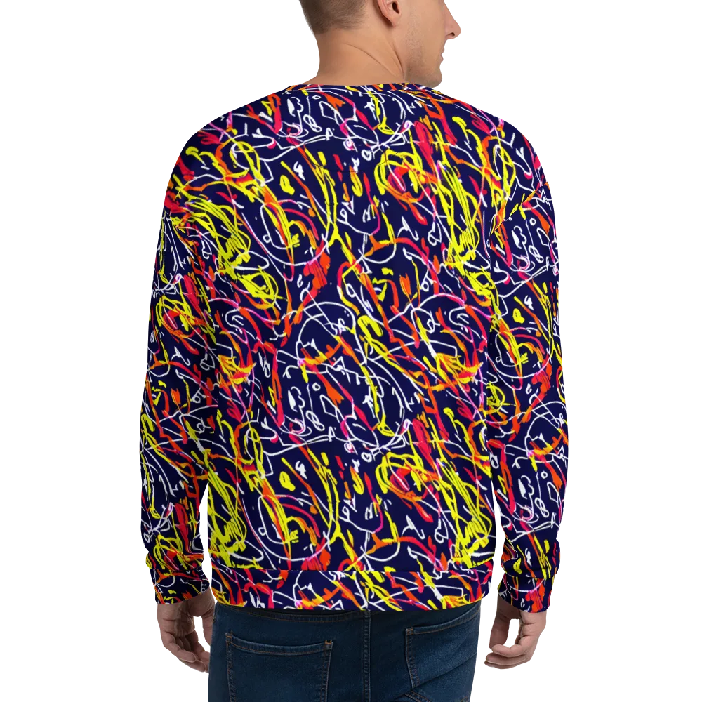 Neon Currents on Sweatshirt — Back