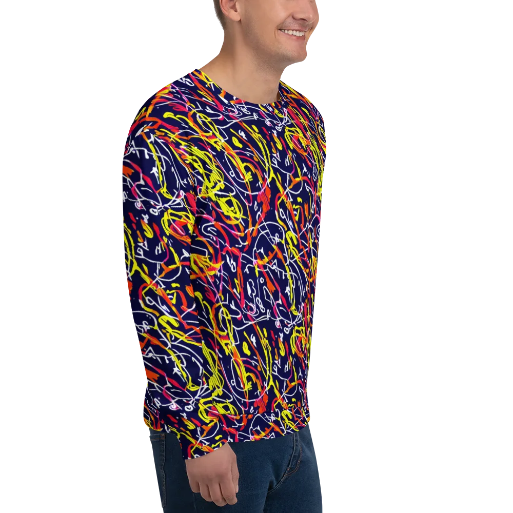 Neon Currents on Sweatshirt — Right Front