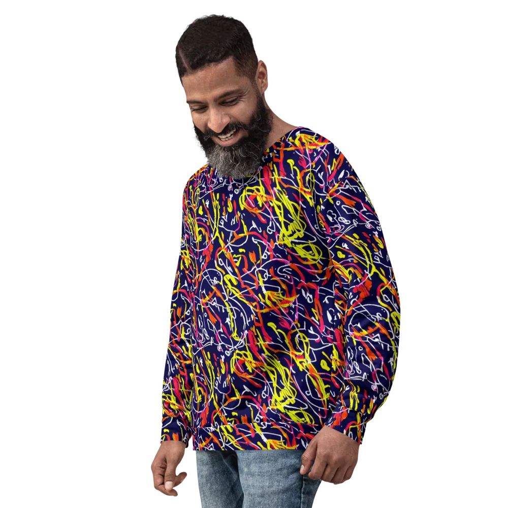 Neon Currents on Sweatshirt — Left Front