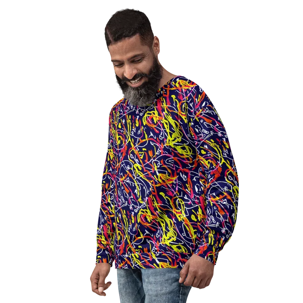 Neon Currents on Sweatshirt — Left Front