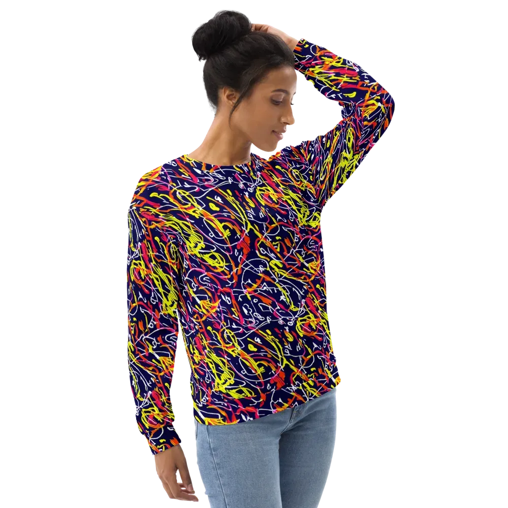 Neon Currents on Sweatshirt — Right Front