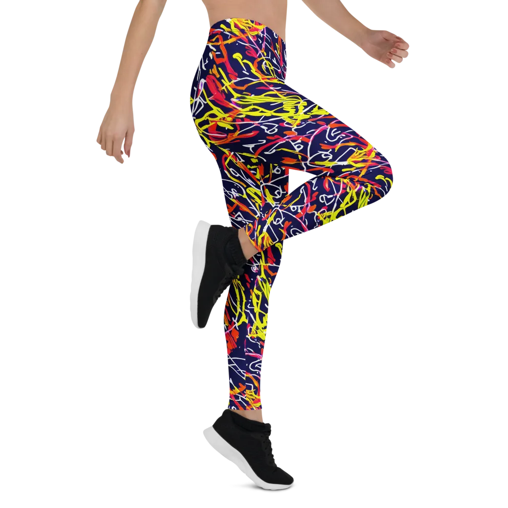 Neon Currents on Leggings — Right
