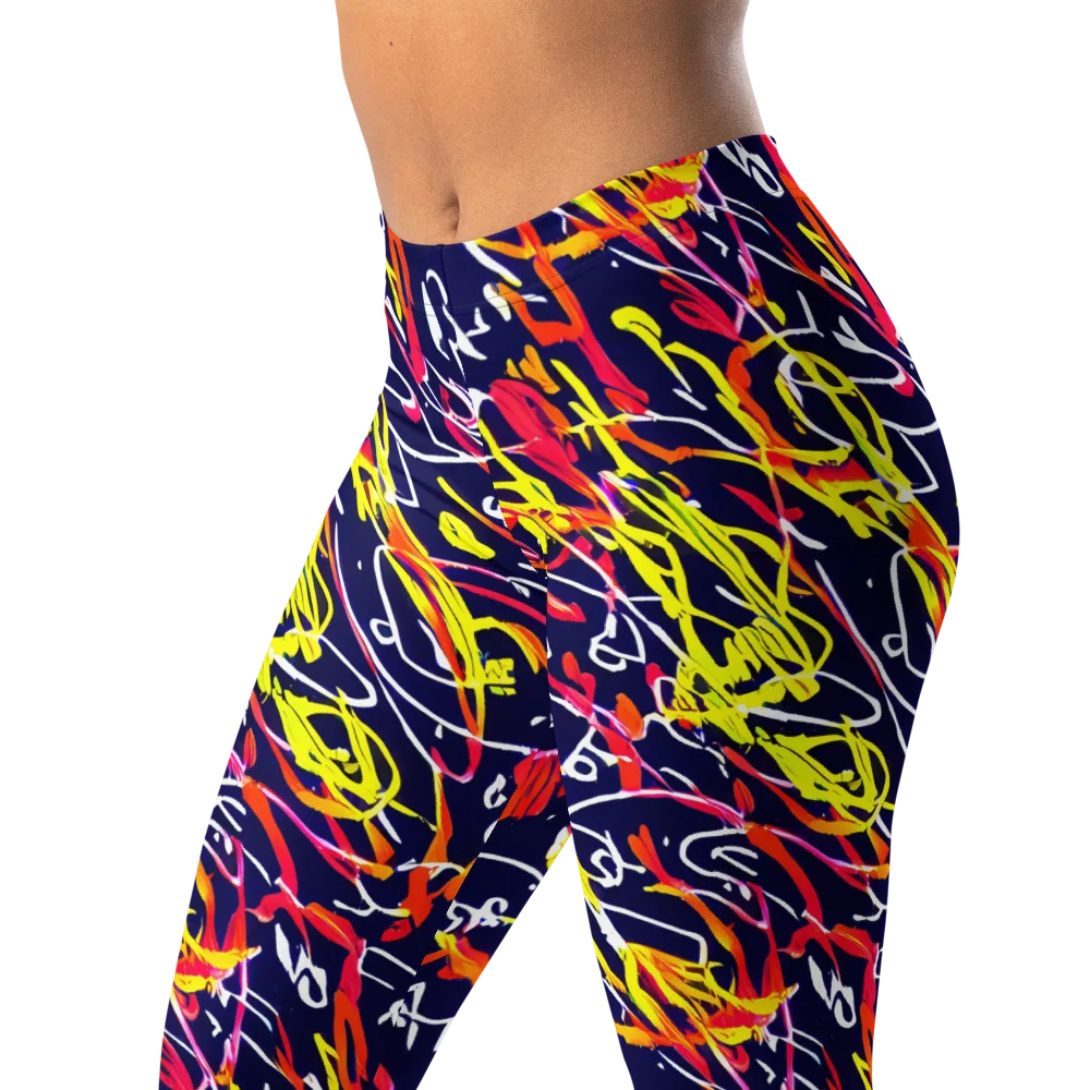 Neon Currents on Leggings — Left Front