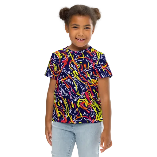 Neon Currents on a Kids Crew Neck T-Shirt