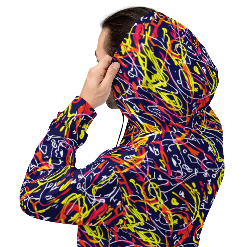 Neon Currents on Hoodie — Back